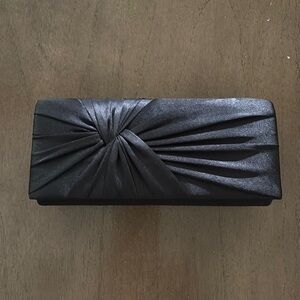 Black satin clutch